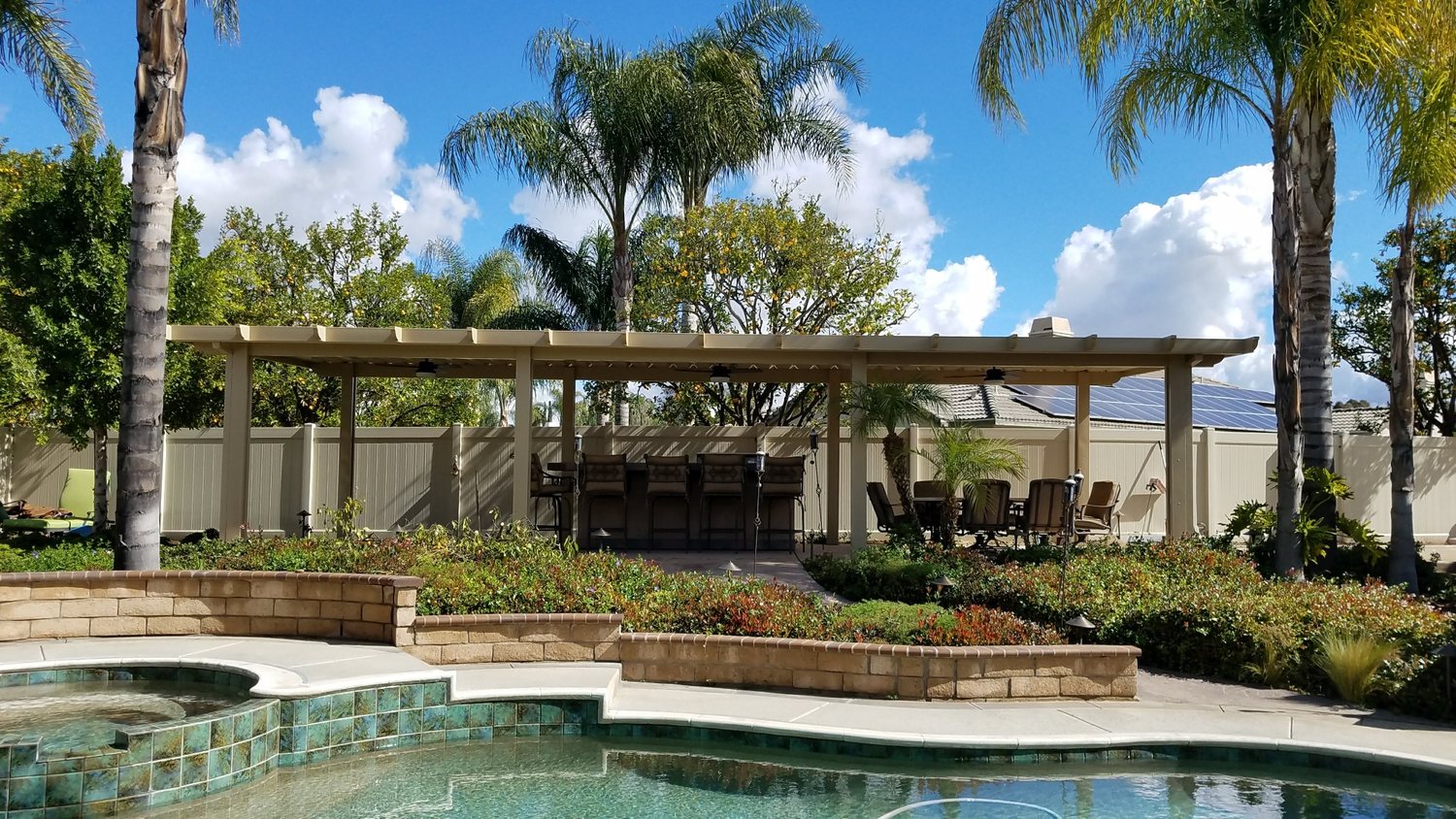 Poolside lattice cover